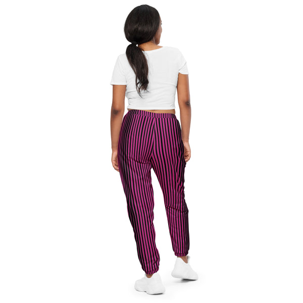 Pink Striped Unisex track pants