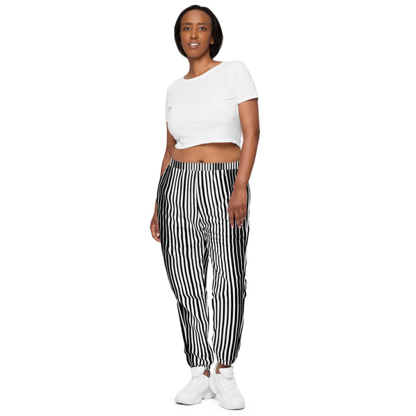 White Striped Unisex track pants