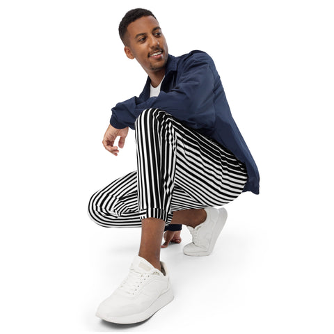 Pink Black Striped Track Pants, Vertically Striped Modern Luxury Best Breathable Casual Unisex Running Athletic Jogger Track Trouser Sweatpants Pants For Men and Women - Made in USA/EU/MX (US Size: XS-3XL) Track Pants For Men or Women, Best Mens Sweatpants, Women or Men Running Pants&nbsp;&nbsp;