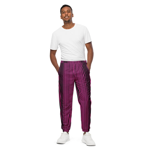 Pink Striped Unisex track pants