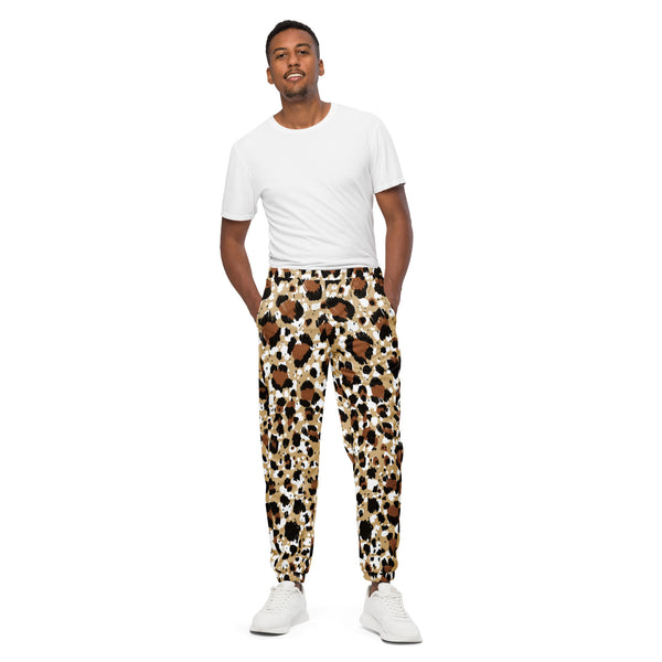 Brown Leopard Unisex track pants