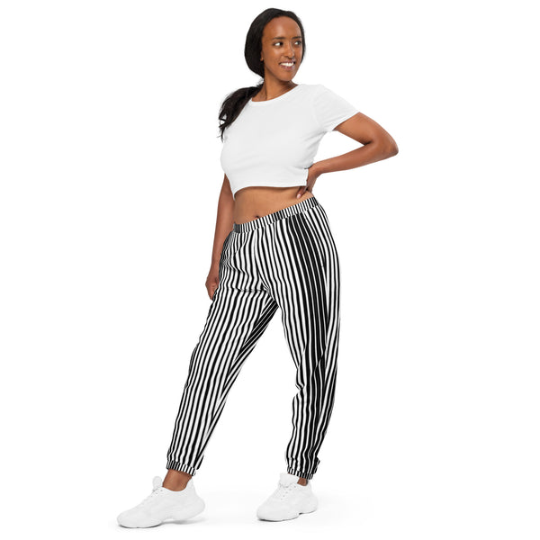 White Striped Unisex track pants