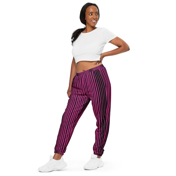 Pink Striped Unisex track pants