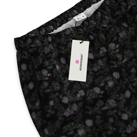 Black Floral Unisex track pants