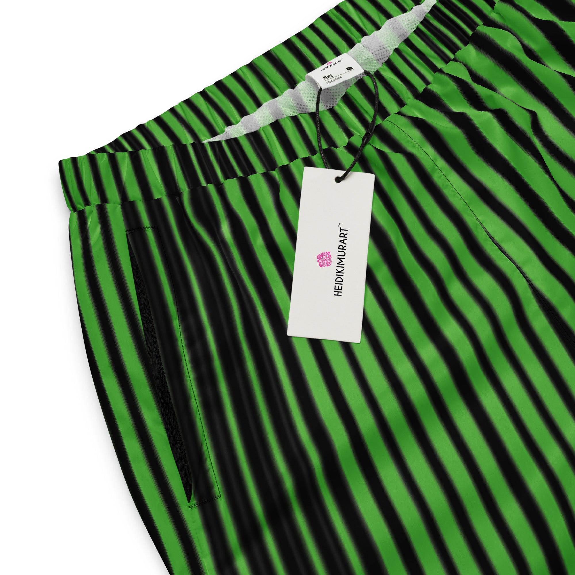 Green Black Striped Track Pants, Vertically Striped Modern Luxury Best Breathable Casual Unisex Running Athletic Jogger Track Trouser Sweatpants Pants For Men and Women - Made in USA/EU/MX (US Size: XS-3XL) Track Pants For Men or Women, Best Mens Sweatpants, Women or Men Running Pants&nbsp;&nbsp;