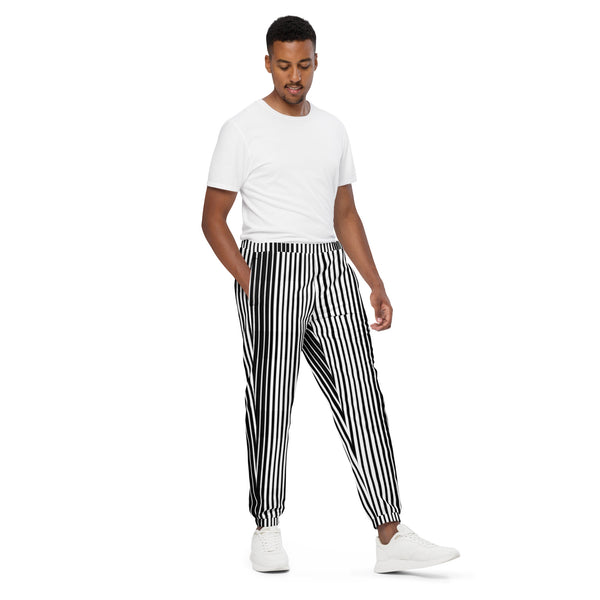 White Striped Unisex track pants