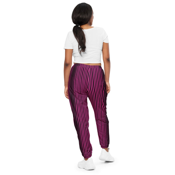 Pink Striped Unisex track pants