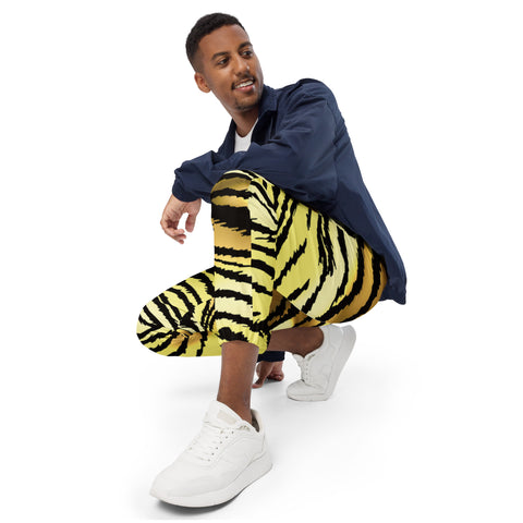 Tiger Striped Striped Track Pants, Tiger Stripes Animal Print Modern Luxury Best Breathable Casual Unisex Running Athletic Jogger Track Trouser Sweatpants Pants For Men and Women - Made in USA/EU/MX (US Size: XS-3XL) Track Pants For Men or Women, Best Mens Sweatpants, Women or Men Running Pants&nbsp;&nbsp;