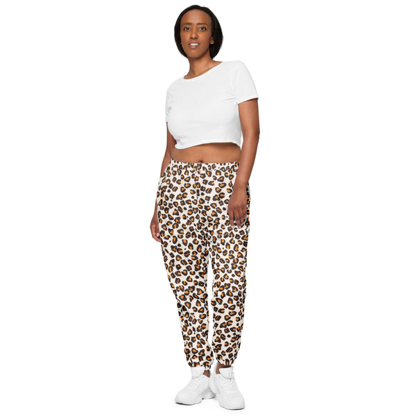 Orange Leopard Unisex track pants