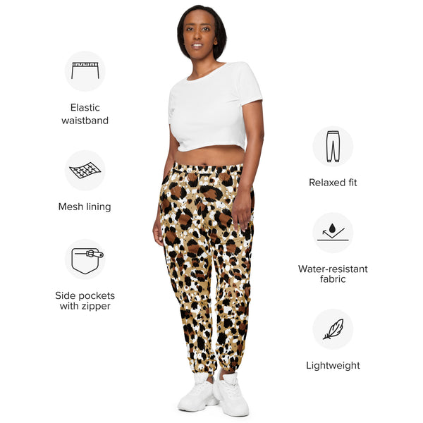 Brown Leopard Unisex track pants