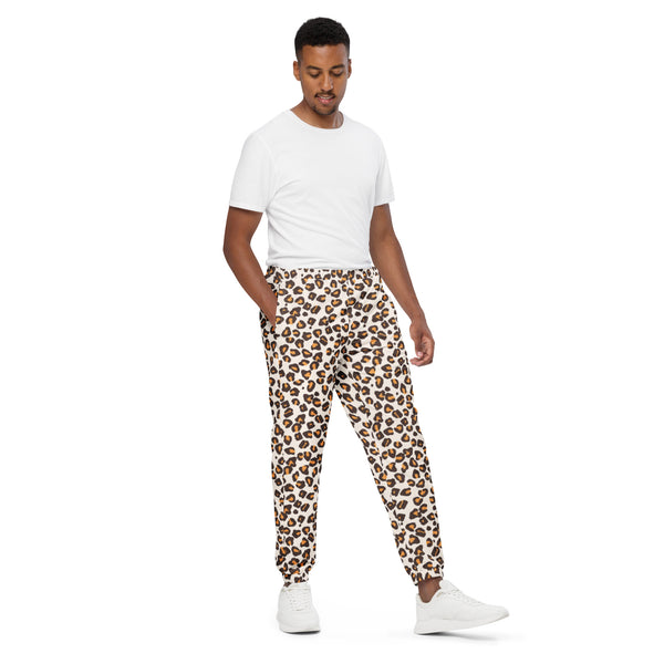 Orange Leopard Unisex track pants