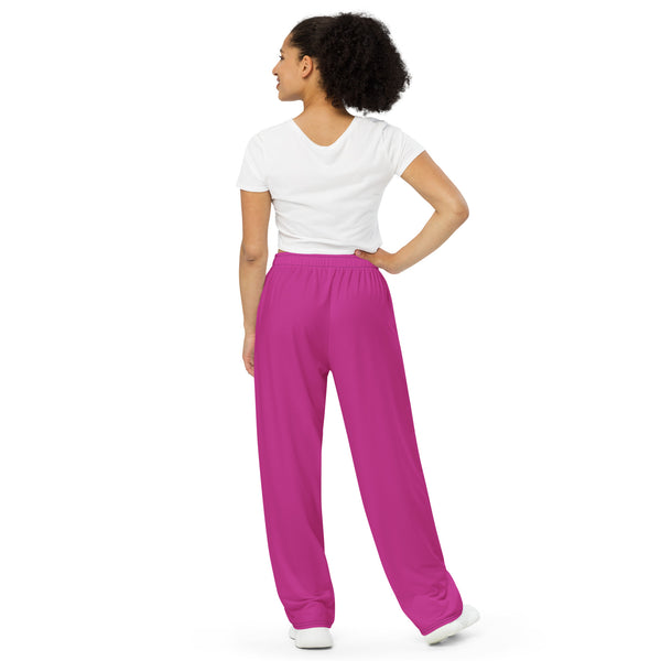 Pink Women's or Men's Pants, Unisex wide-leg pants