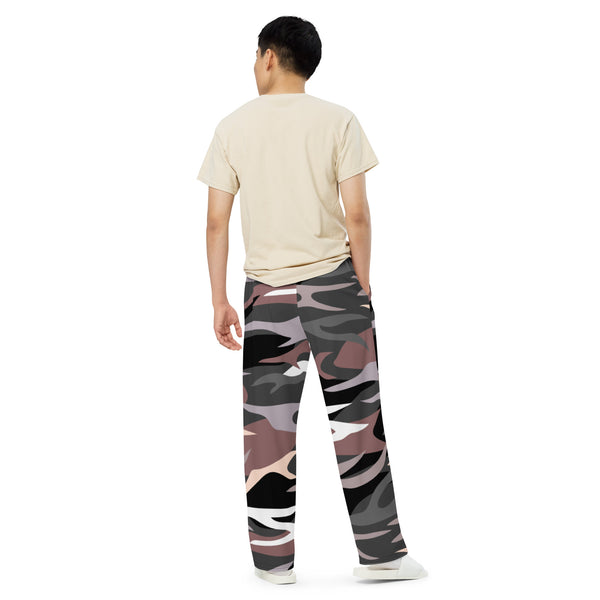 Camo Print Unisex Pants, Best unisex wide-leg pants