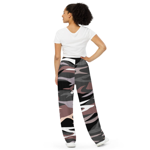 Camo Print Unisex Pants, Best unisex wide-leg pants