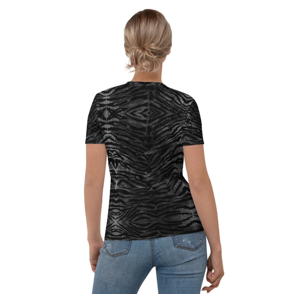Black Tiger Striped Women's T-shirt