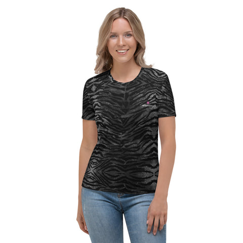 Black Tiger Striped Women's T-shirt