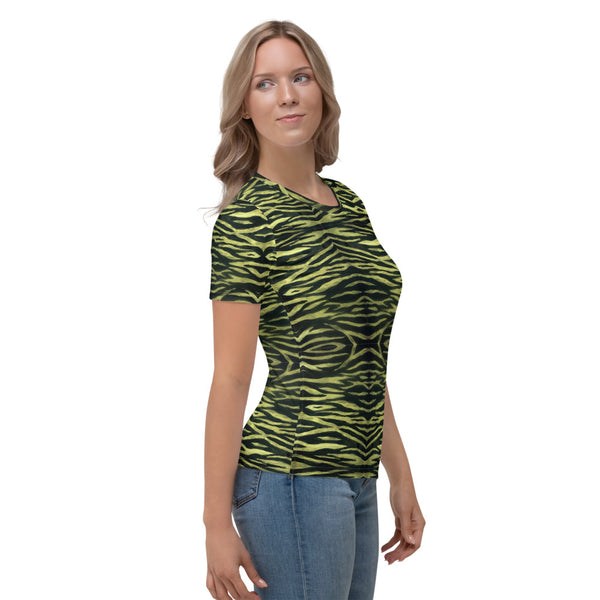 Yellow Tiger Striped Women's T-shirt
