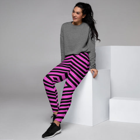 Green Tiger Stripe Women's Joggers, Best Animal Print Sweatpants For  Ladies-Made in EU