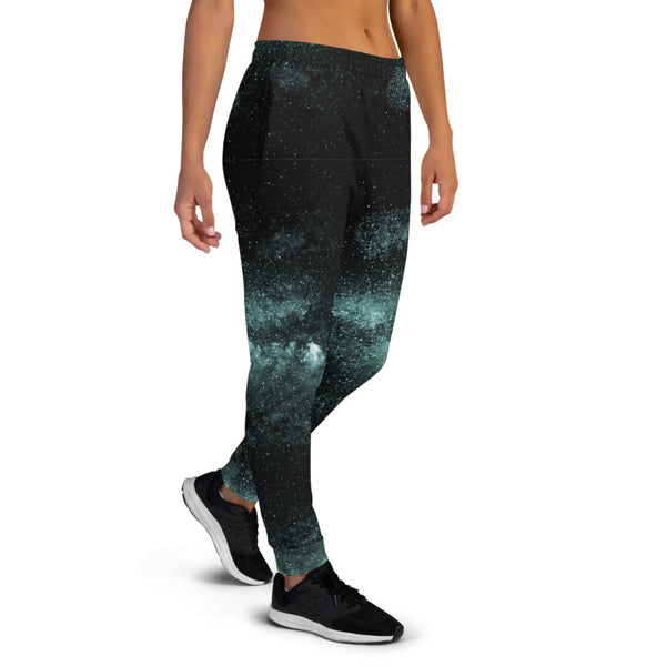 Blue Galaxy Women's Joggers, Best Space Galaxies Starry Night Premium Printed Slit Fit Soft Women's Joggers Sweatpants -Made in EU (US Size: XS-3XL) Plus Size Available, Galaxy Women's Joggers, Soft Joggers Pants Womens, Women's Long Joggers, Women's Soft Joggers, Lightweight Jogger Pants Women's, Women's Athletic Joggers, Women's Jogger Pants