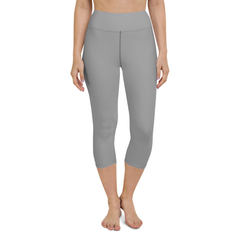 Black Chevron Yoga Capri Leggings, Patterned Women's Capris Tights