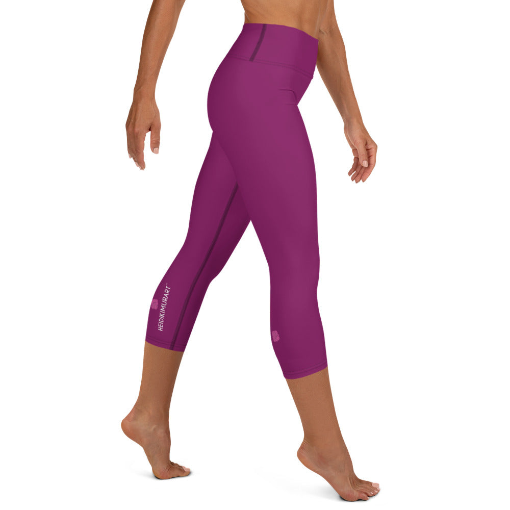 Women's Capris Leggings, Purple Eggplant, Colorful, Yoga Capris