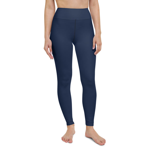 Dark Blue Color Long Tights, Solid Color Navy Blue Women's  Yoga Leggings, Light Grey Athletic Solid Color Active Wear Fitted Leggings Sports Long Yoga & Barre Pants - Made in USA/EU/MX (US Size: XS-6XL)