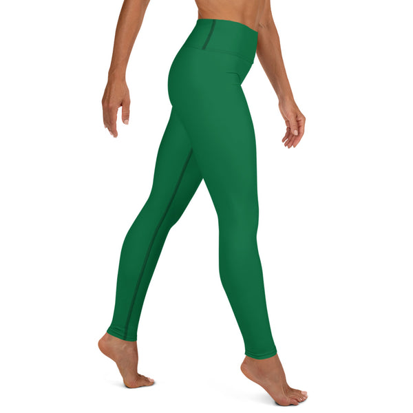 Dark Green Women's Yoga Leggings-Heidikimurart Limited -Heidi Kimura Art LLC