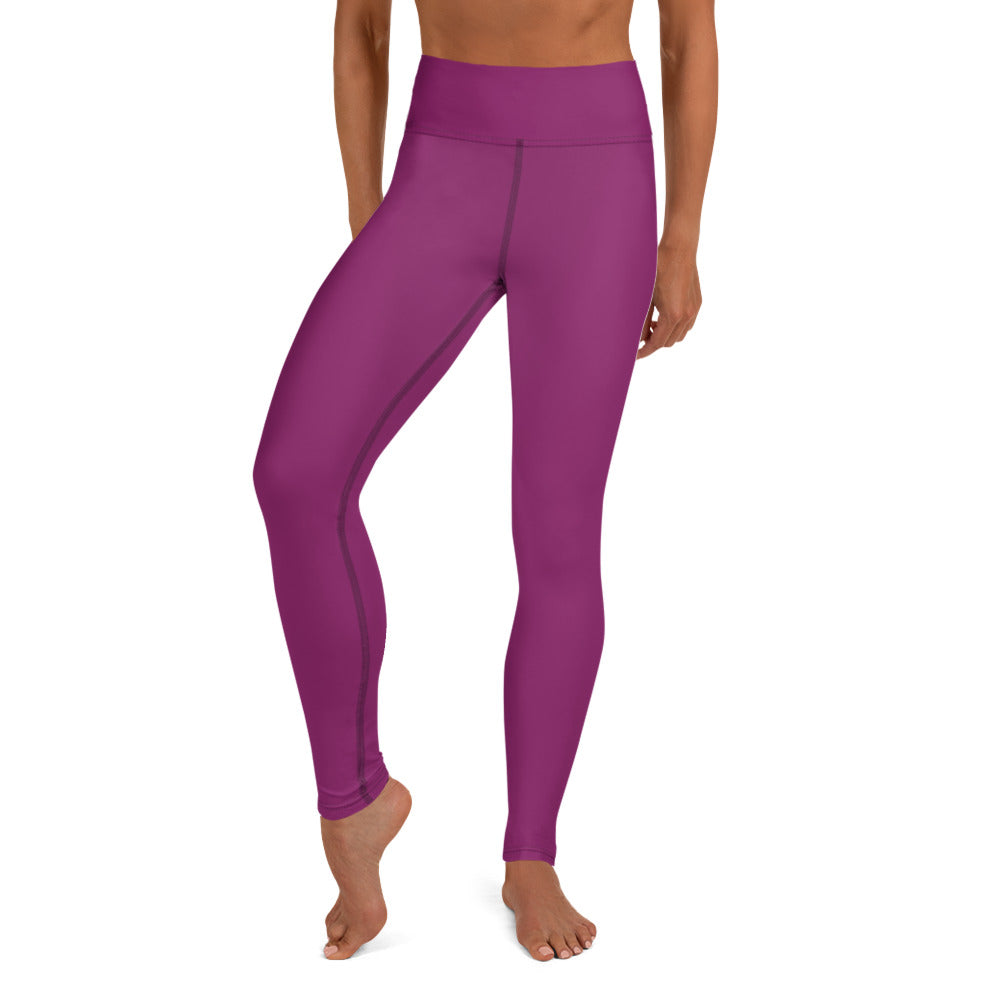 Hot Purple Women's Yoga Leggings, Best Royal Purple Yoga Leggings, Light Purple Athletic Solid Color Active Wear Fitted Leggings Sports Long Yoga & Barre Pants - Made in USA/EU/MX (US Size: XS-6XL)