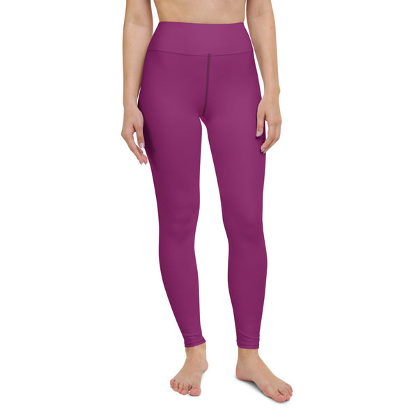 Hot Purple Women's Yoga Leggings-Heidikimurart Limited -Heidi Kimura Art LLC