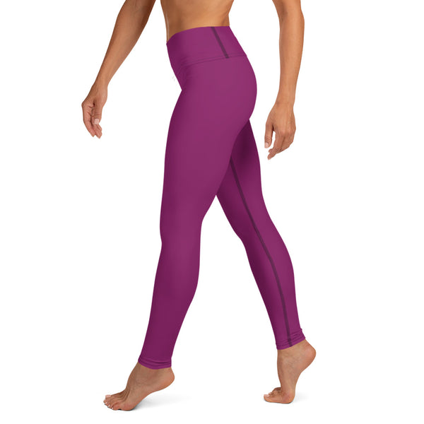 Hot Purple Women's Yoga Leggings-Heidikimurart Limited -Heidi Kimura Art LLC