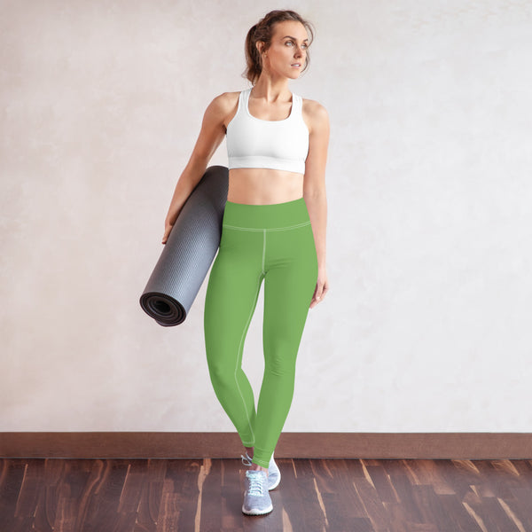 Light Green Women's Yoga Leggings-Heidikimurart Limited -Heidi Kimura Art LLC