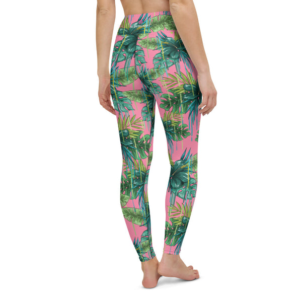 Pink Tropical Yoga Leggings