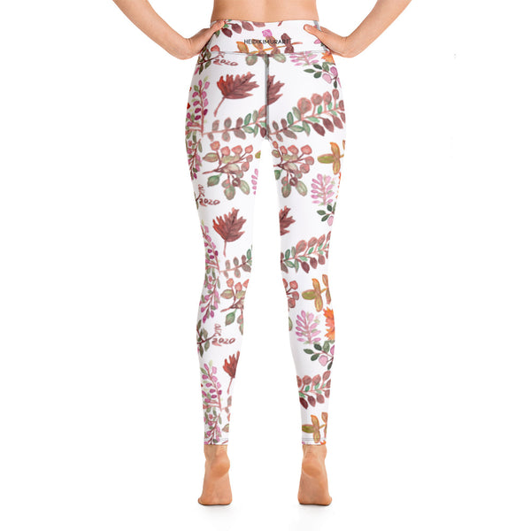 Fall Leaves Floral Yoga Leggings