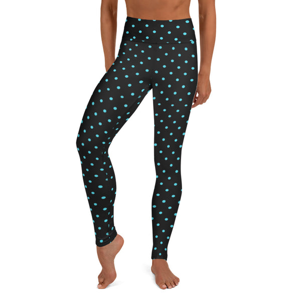 Blue Polka Dots Yoga Leggings