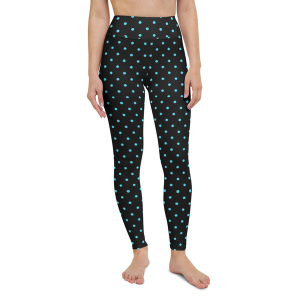 Blue Polka Dots Yoga Leggings