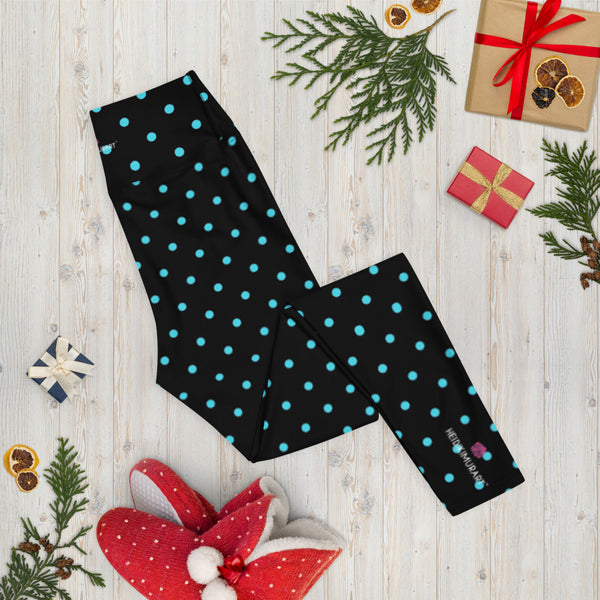 Blue Polka Dots Yoga Leggings