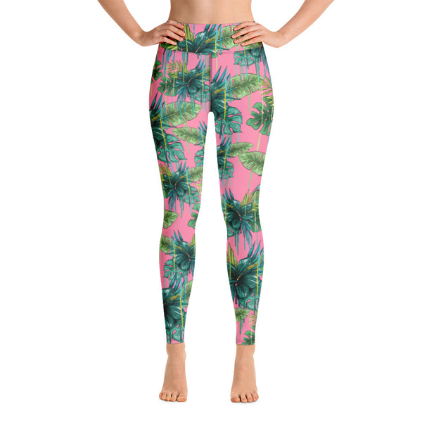 Pink Tropical Yoga Leggings