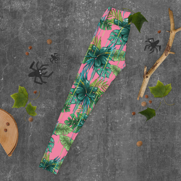 Pink Tropical Yoga Leggings