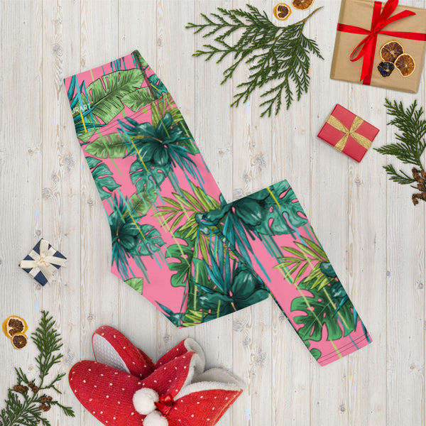 Pink Tropical Yoga Leggings