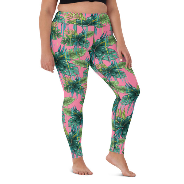 Pink Tropical Yoga Leggings