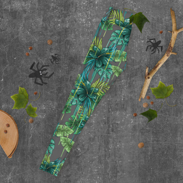 Grey Tropical Yoga Leggings