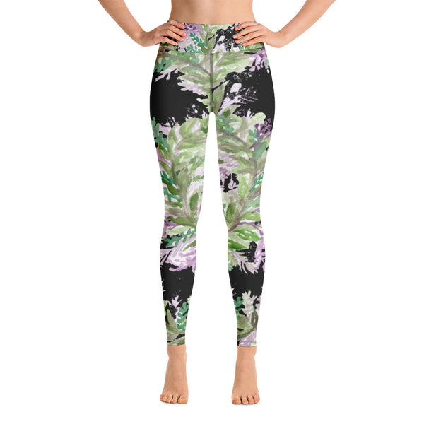 Black Lavender Yoga Leggings