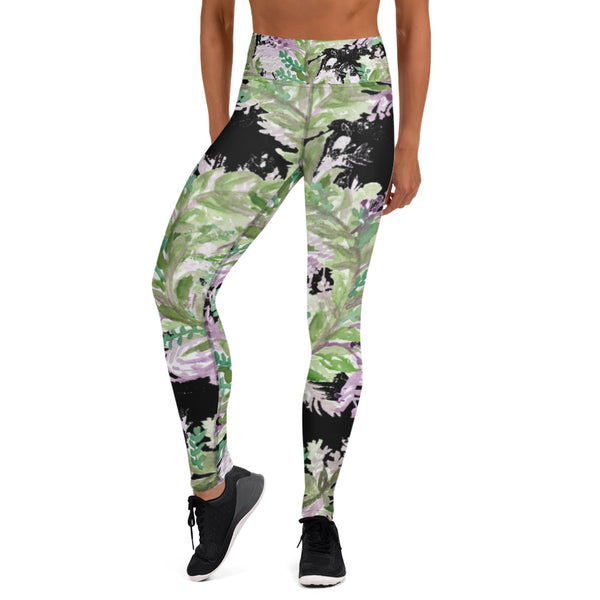 Black Lavender Yoga Leggings