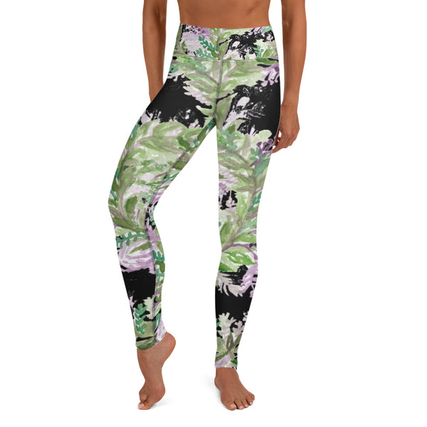 Black Lavender Yoga Leggings