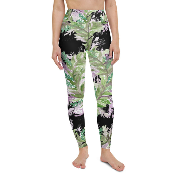 Black Lavender Yoga Leggings