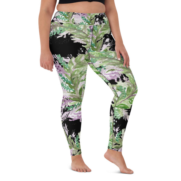 Black Lavender Yoga Leggings