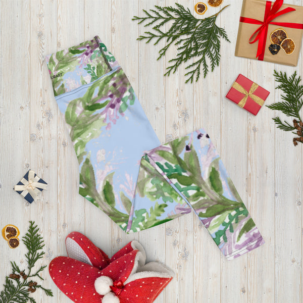 Light Blue Lavender Yoga Leggings