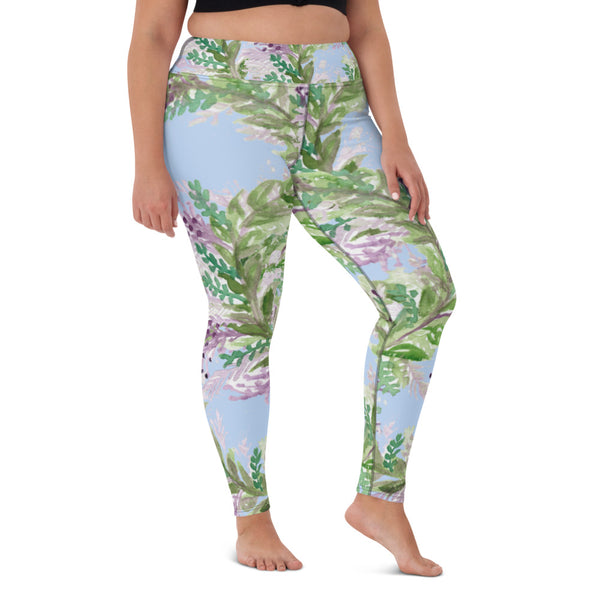 Light Blue Lavender Yoga Leggings
