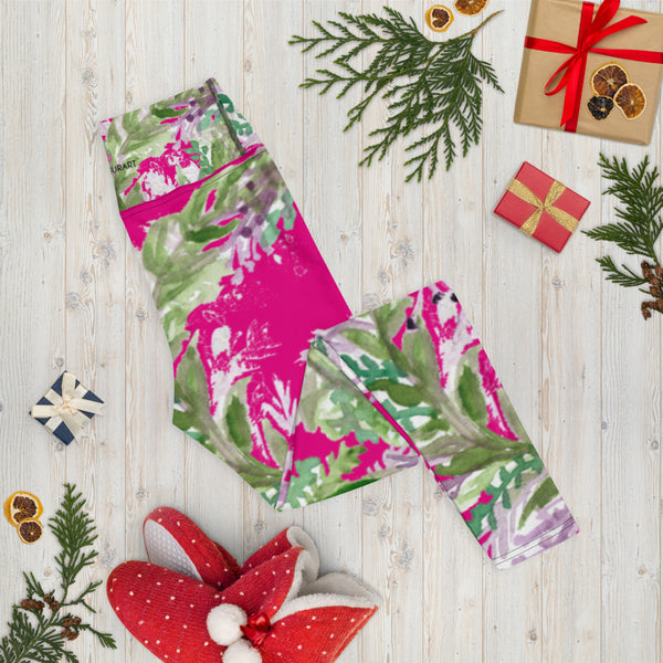 Hot Pink Lavender Yoga Leggings