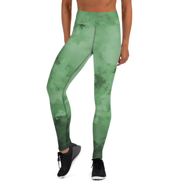 Green Abstract Yoga Leggings